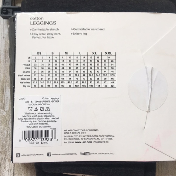 NWT Hue Leggings - Picture 3 of 3